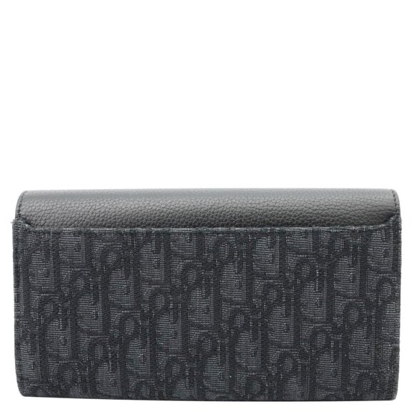 Christian Dior  Saddle Oblique Jacquard Leather Wallet Black - Picture 3 of 10